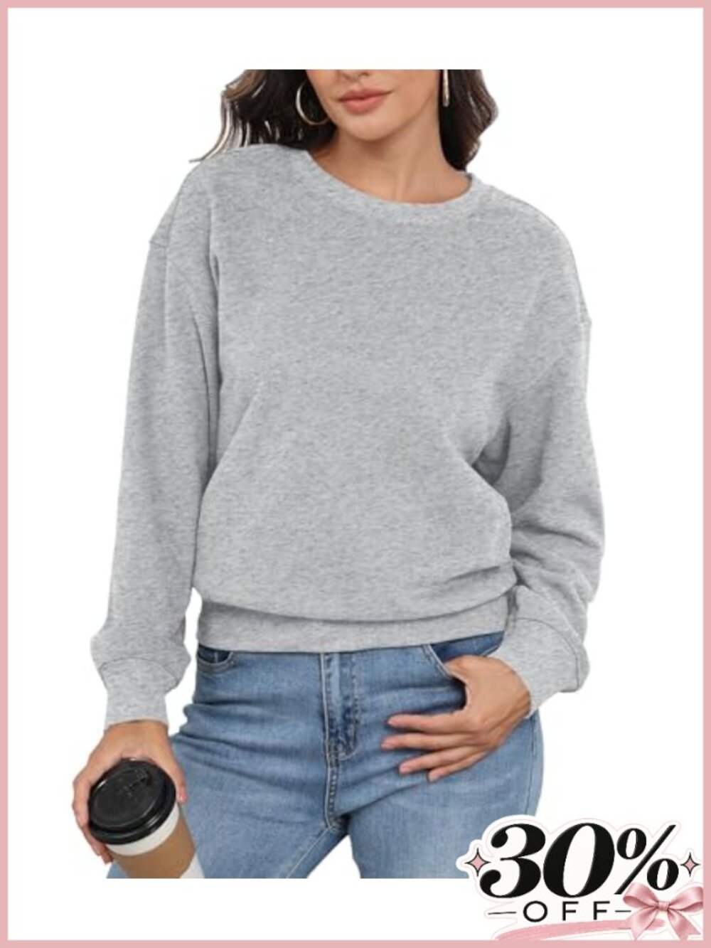 PRIMODA Women's Cropped Sweatshirt Crewneck Relaxed Fit Pullover